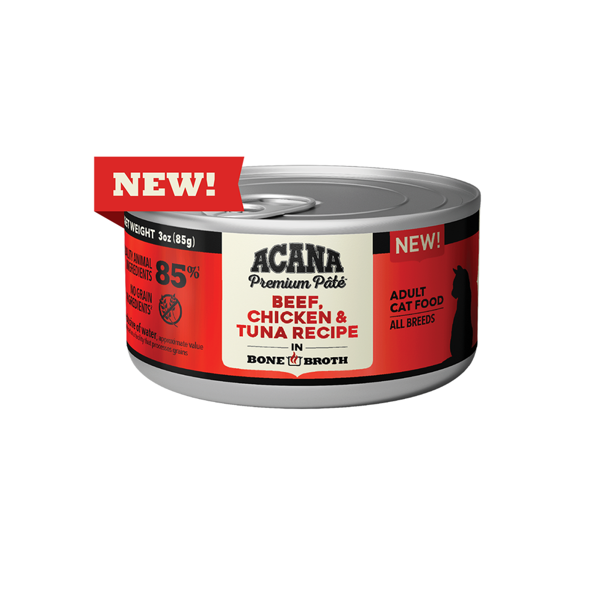 ACANA Beef Chicken Tuna Recipe in Bone Broth Wet Cat Food ACANA
